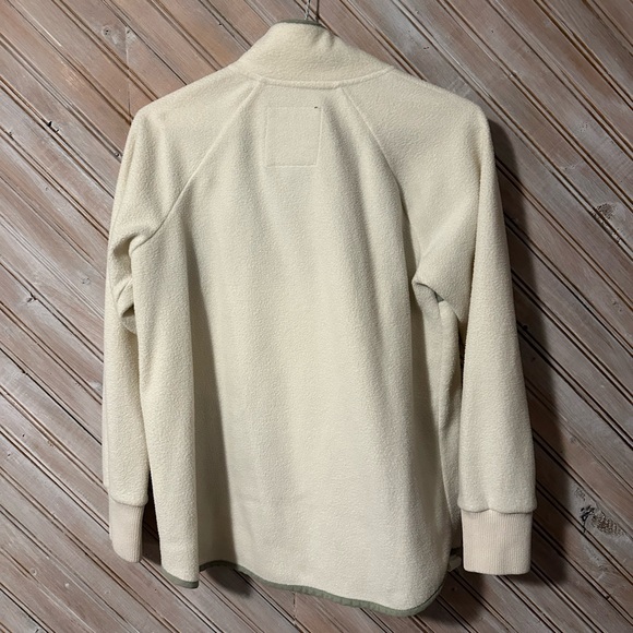 Kyodan Outdoor Green & Cream Fleece Quilted Button Up Turtleneck Sweater Warm - Picture 8 of 8